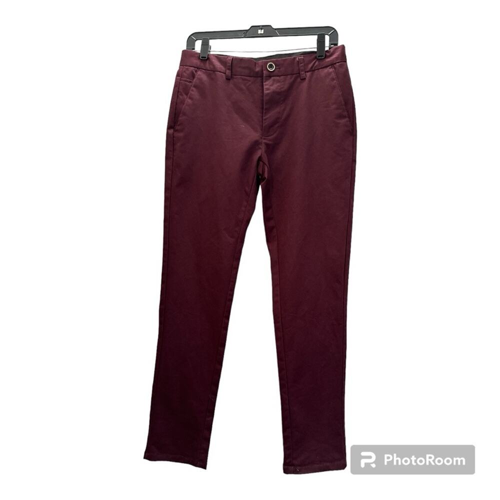Platino Mann Men’s Chino Pants Wine/Burgundy 30/30